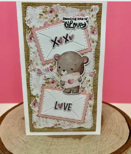Cute Card Stitch Heart Layers