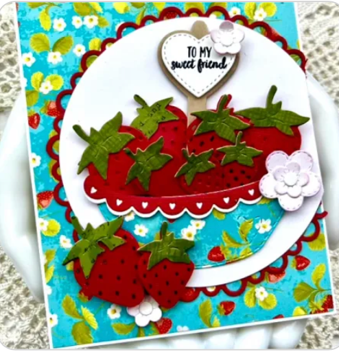 Strawberry Flower Dies Plate