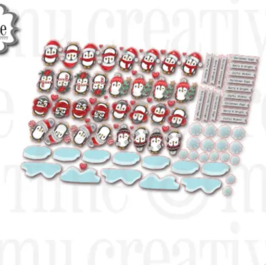 Merry & Bright Penguins Ephemera Pack